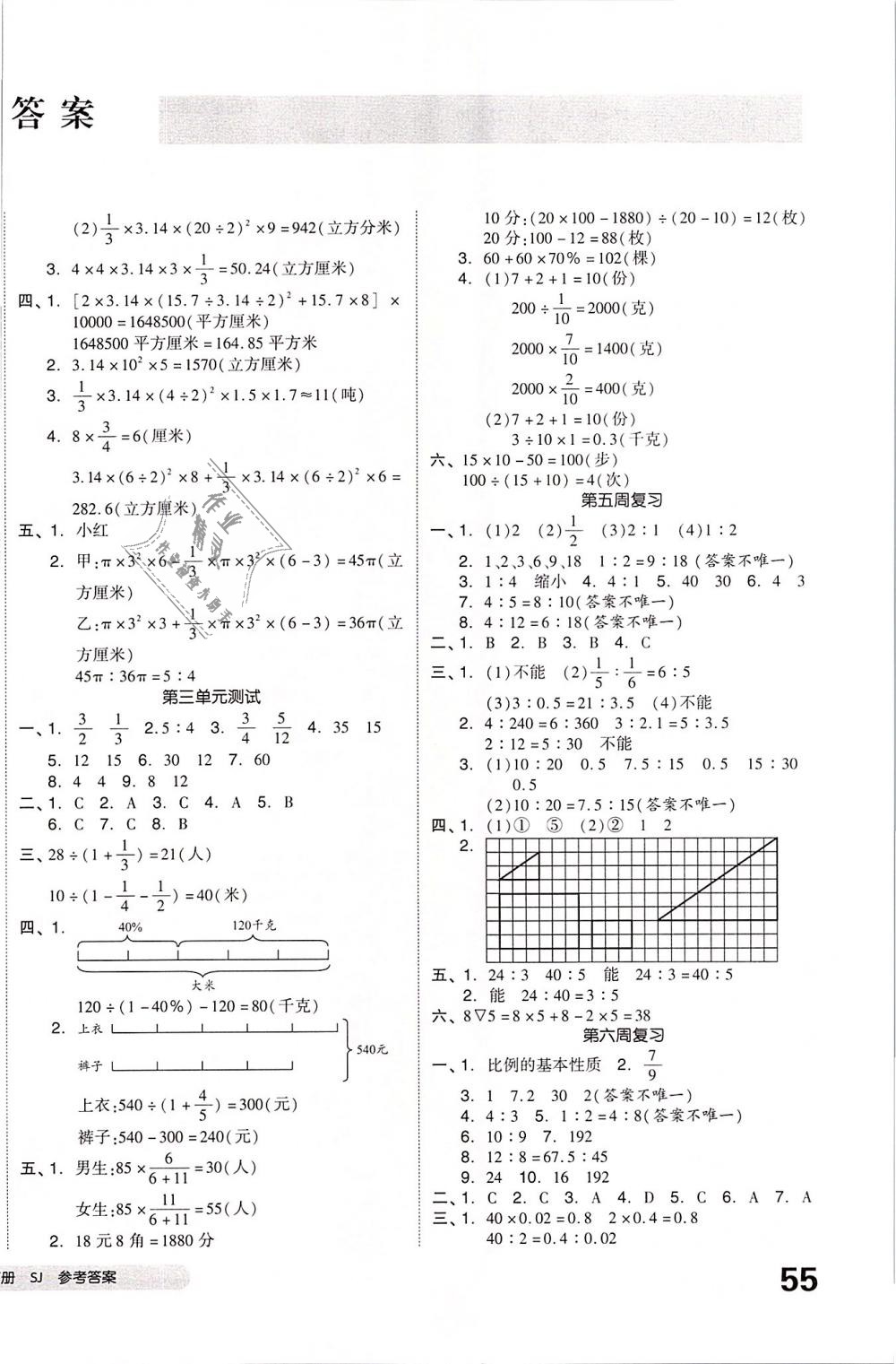 2019年全品小復(fù)習(xí)六年級數(shù)學(xué)下冊蘇教版 第2頁