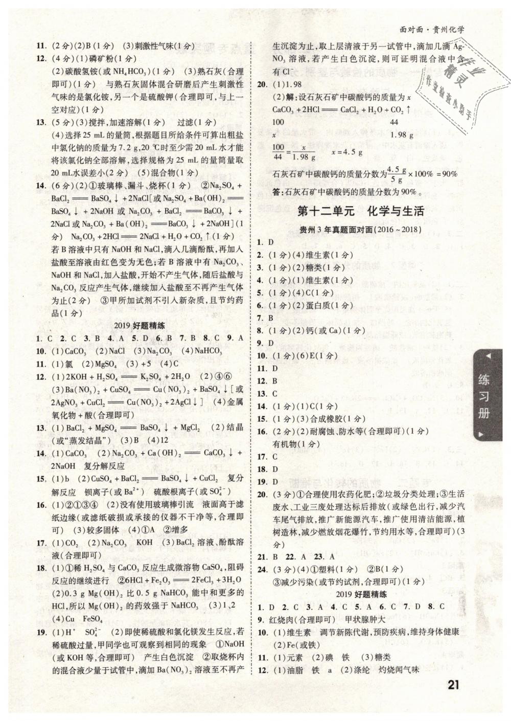 2019年贵州中考面对面九年级化学 第21页