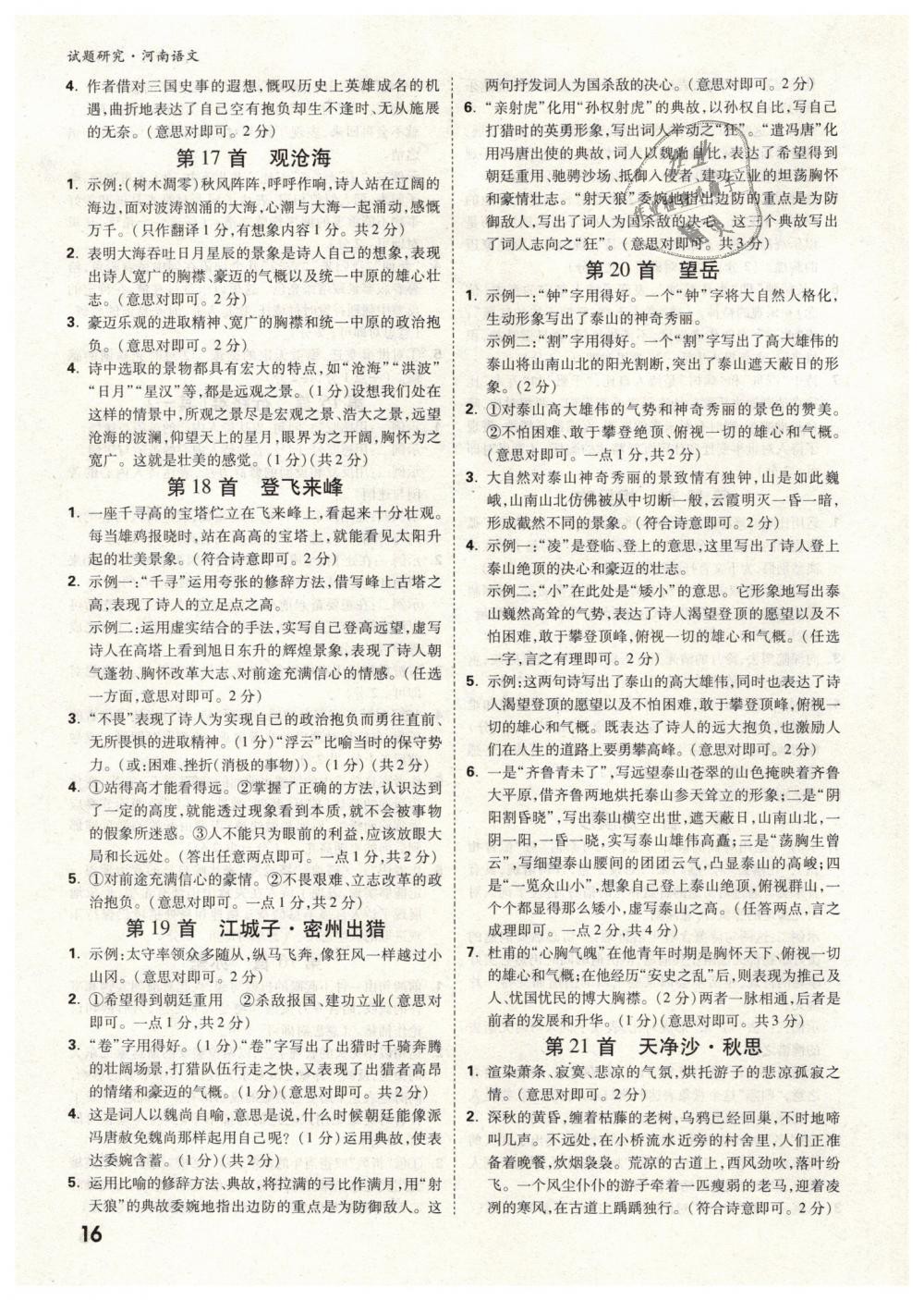 2019年万唯教育中考试题研究九年级语文河南专版 第16页