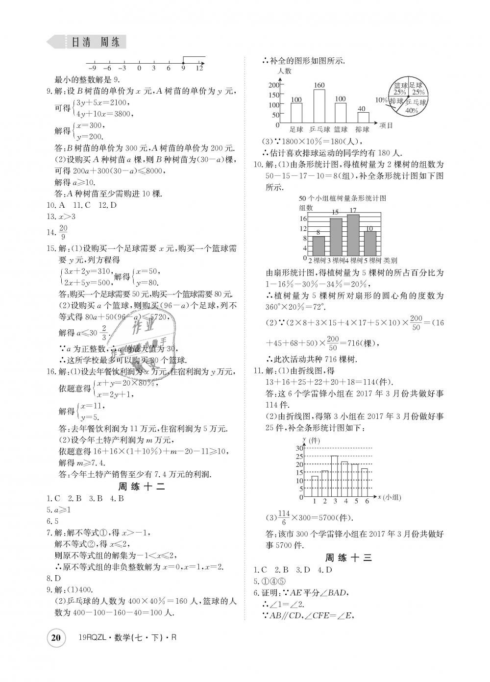 2019年日清周練七年級(jí)數(shù)學(xué)下冊(cè)人教版 第20頁(yè)