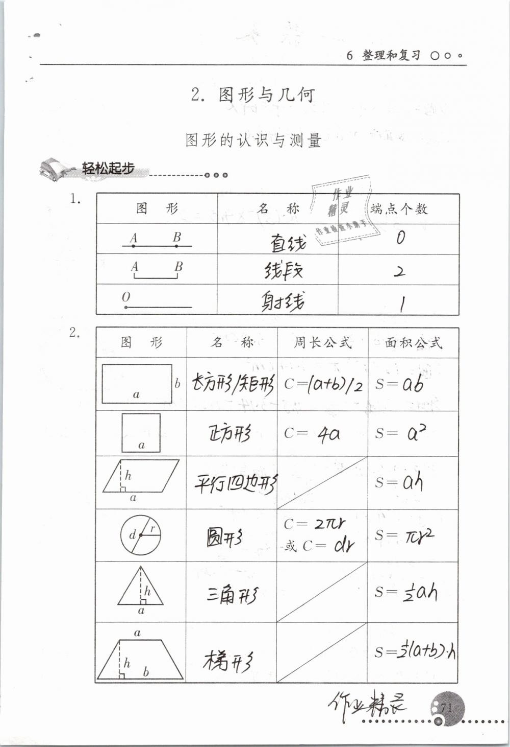 2019年配套練習(xí)冊六年級數(shù)學(xué)下冊人教版人民教育出版社 第71頁