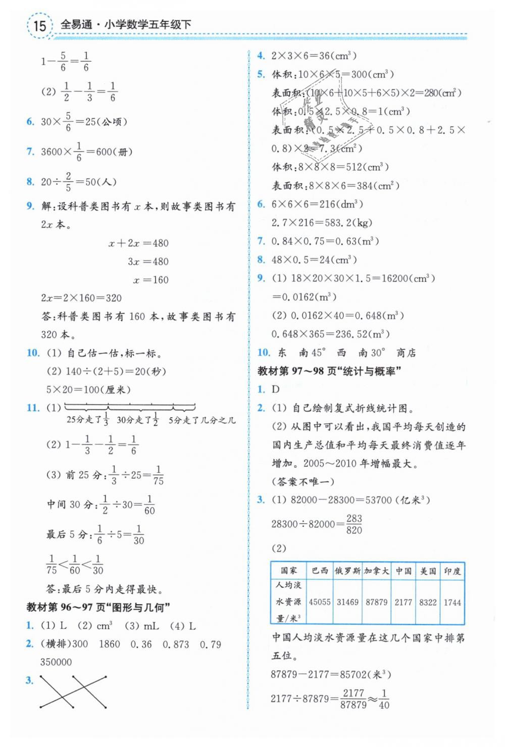 2019年课本五年级数学下册北师大版 第15页