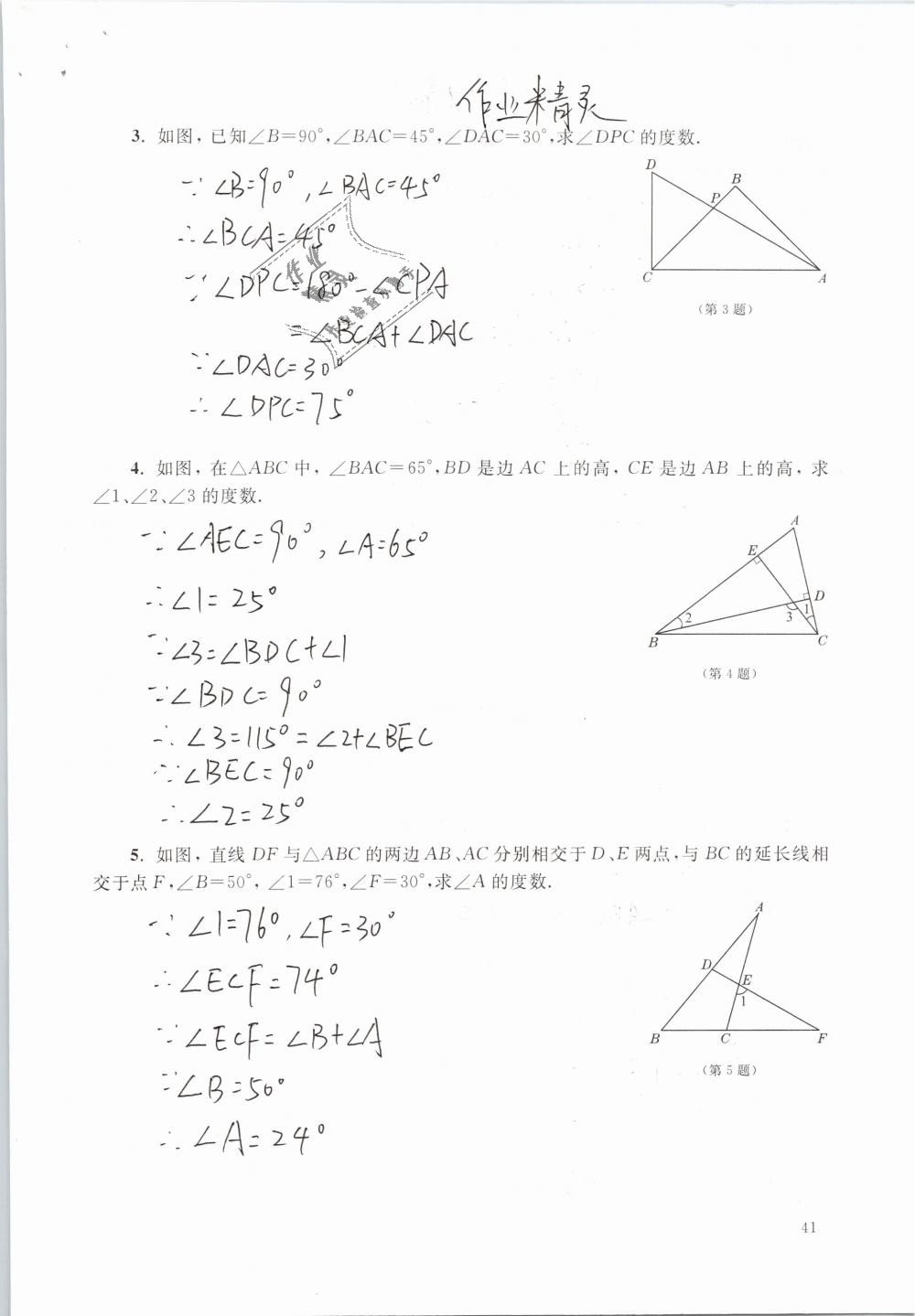 2019年数学练习部分七年级第二学期 第41页