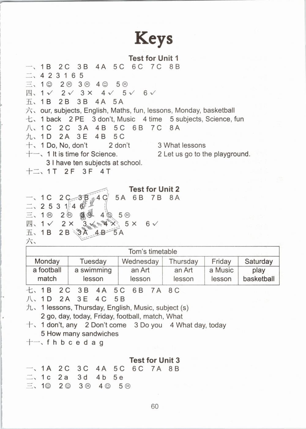 2019年練習(xí)與測試小學(xué)英語活頁卷四年級下冊譯林版 第12頁