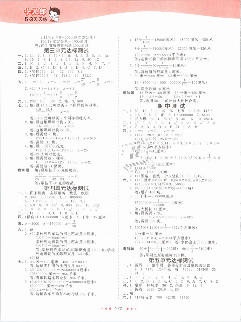 2019年53天天練小學數(shù)學六年級下冊青島版 第14頁