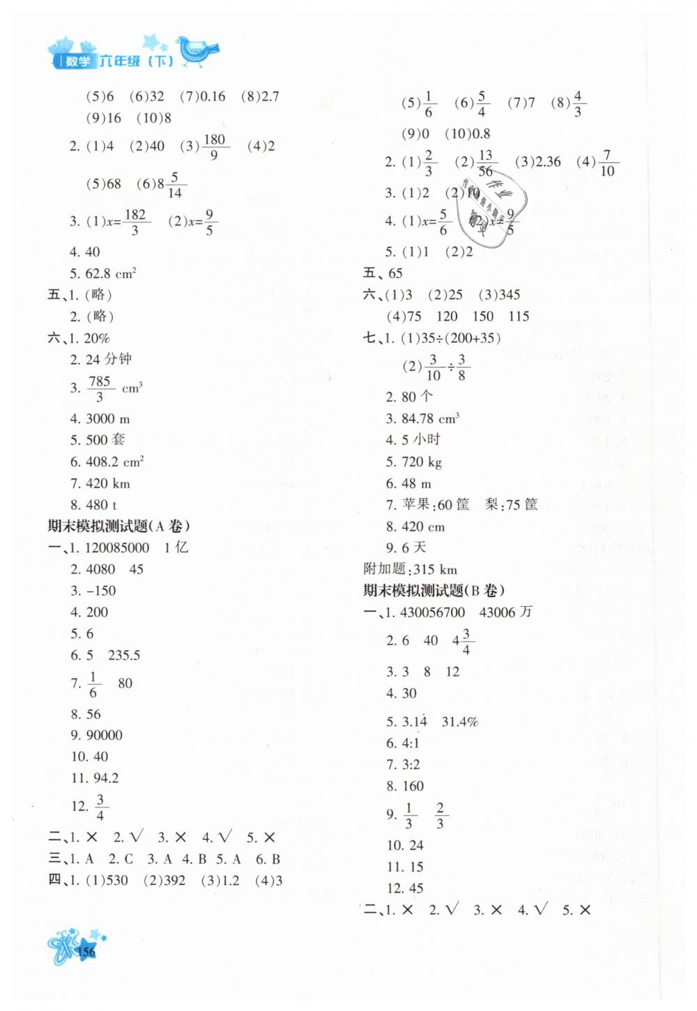 2019年新教材同步導(dǎo)學(xué)優(yōu)化設(shè)計(jì)課課練六年級(jí)數(shù)學(xué)下冊人教版 第22頁