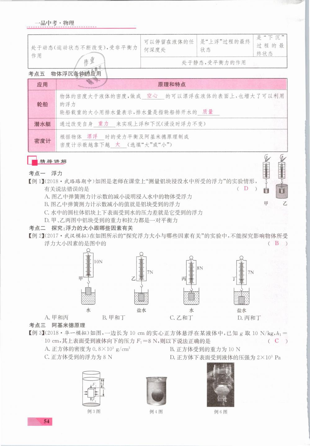 2019年新動(dòng)力一品中考物理螺旋學(xué)習(xí)法 第54頁(yè)