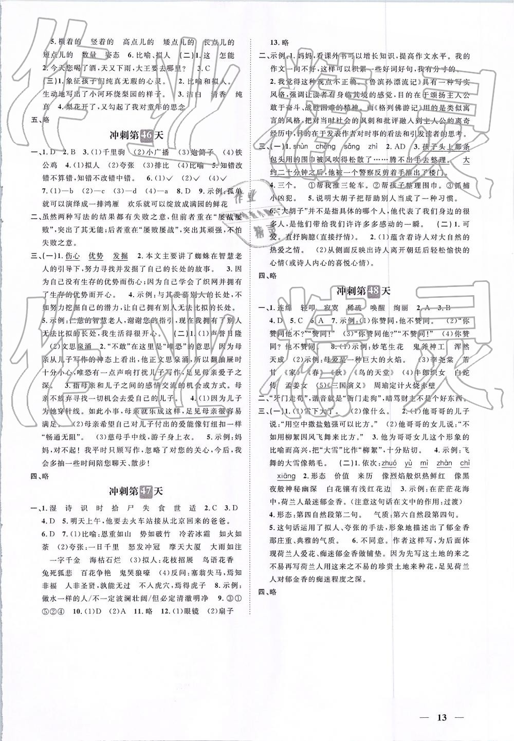 2019年小升初冲刺48天语文 第13页
