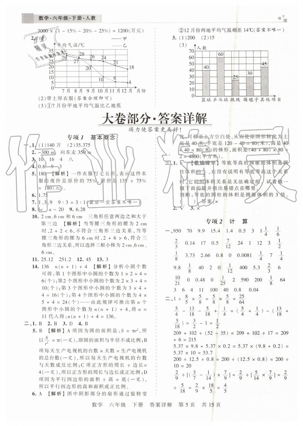 2019年王朝霞期末真題精編六年級(jí)數(shù)學(xué)下冊(cè)人教版鄭州都市版 第5頁(yè)