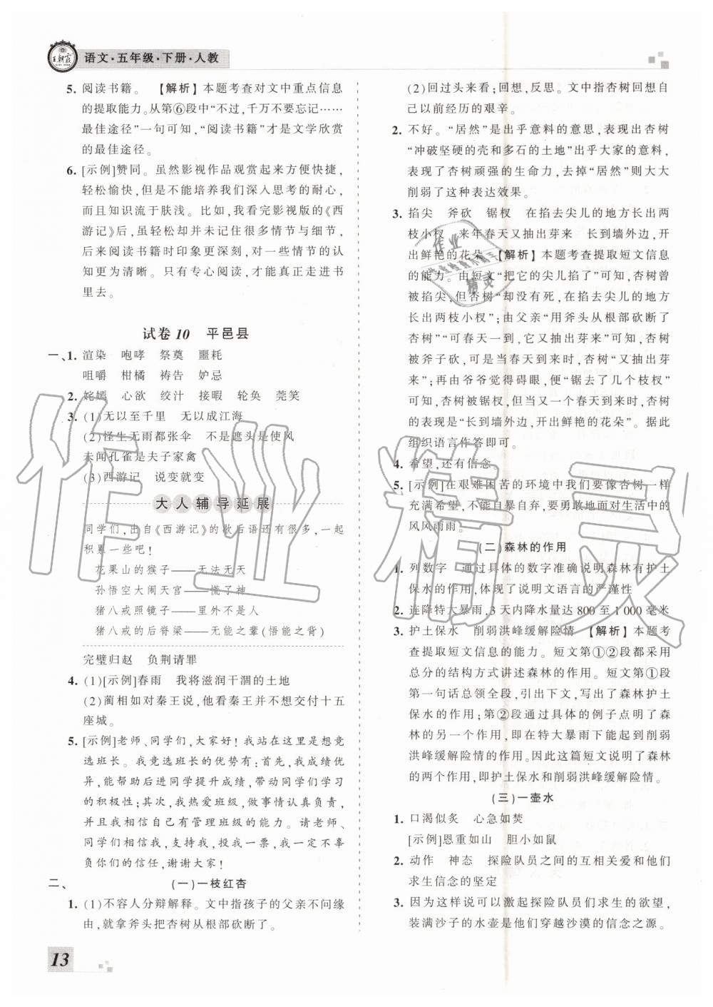 2019年王朝霞各地期末試卷精選五年級(jí)語文下冊(cè)人教版臨沂專版 第13頁(yè)