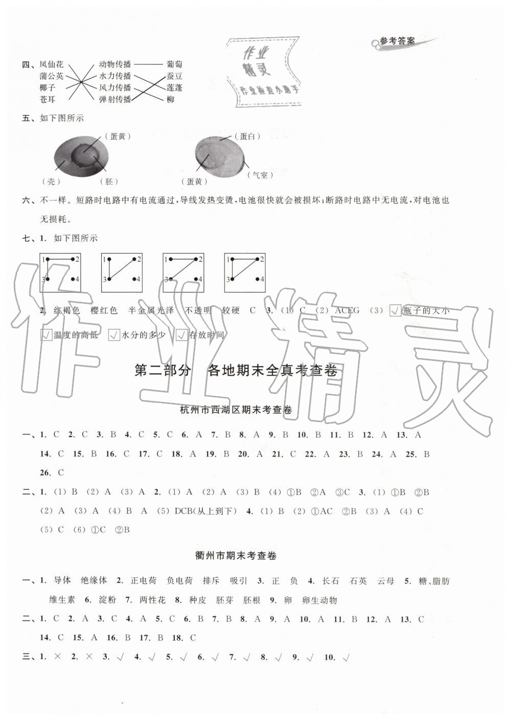 2019年各地期末名卷精選四年級(jí)科學(xué)下冊(cè)教科版 第4頁