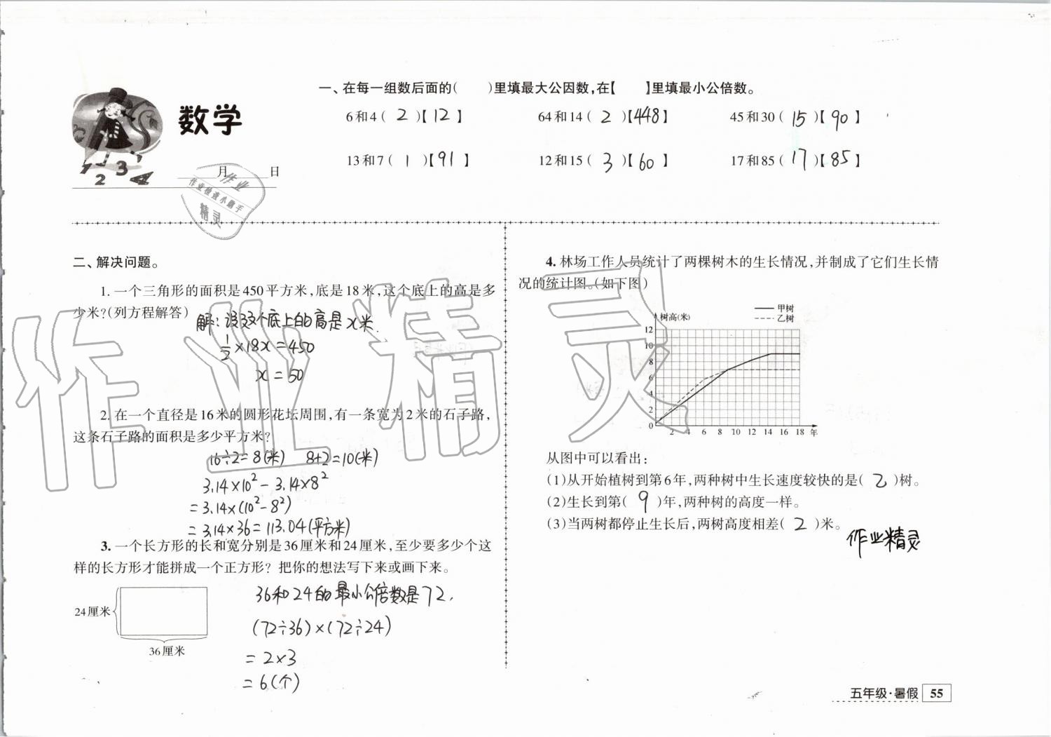 2019年学习与探究暑假学习五年级江苏人民出版社 第32页