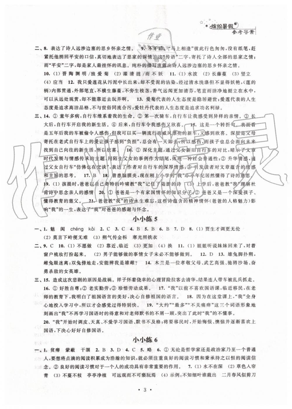 2019年暑假小小练七年级语文数学英语合订本 第3页