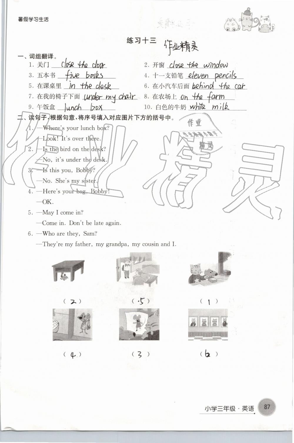 2019年暑假學(xué)習(xí)生活小學(xué)三年級(jí)譯林出版社 第87頁(yè)