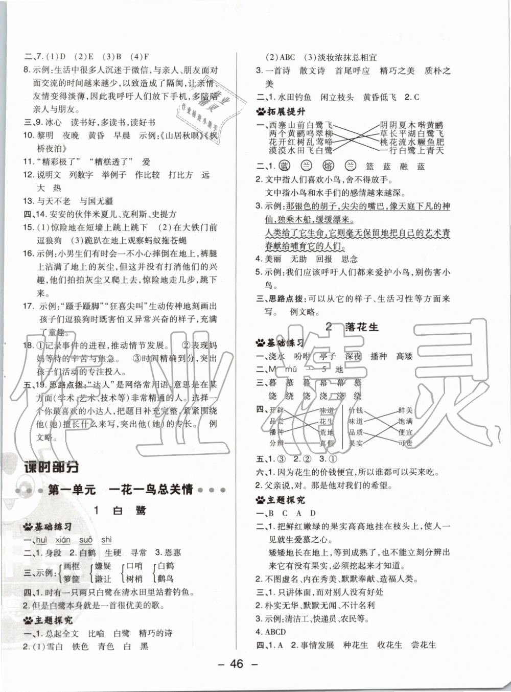 2019年綜合應(yīng)用創(chuàng)新題典中點(diǎn)五年級語文上冊人教版 第6頁