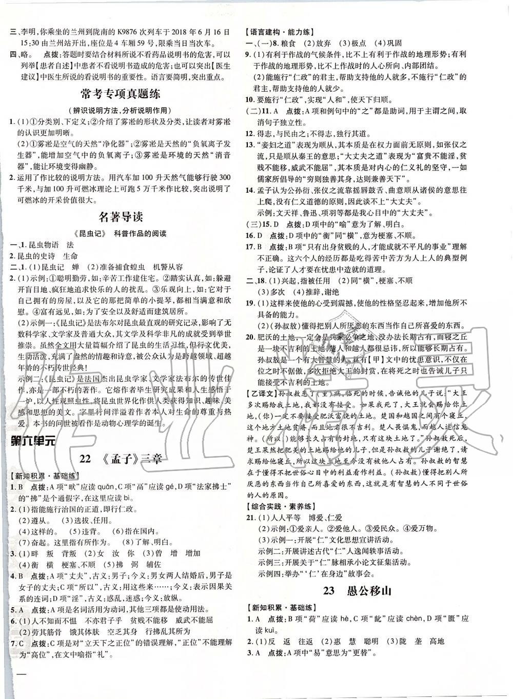 2019年點撥訓(xùn)練八年級語文上冊人教版 第13頁