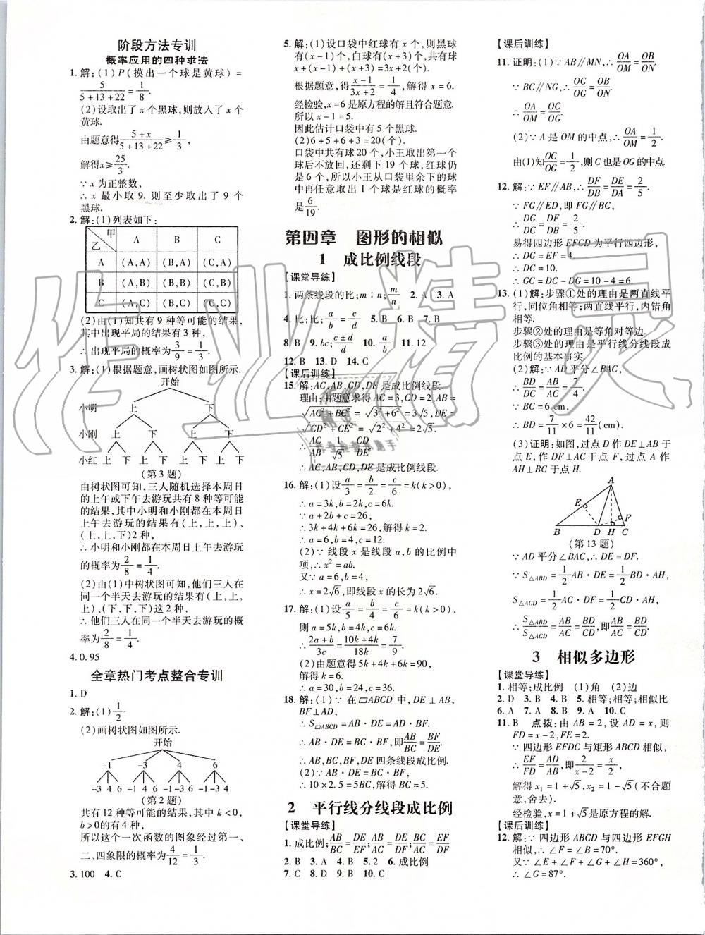 2019年點(diǎn)撥訓(xùn)練九年級數(shù)學(xué)上冊北師大版 第13頁