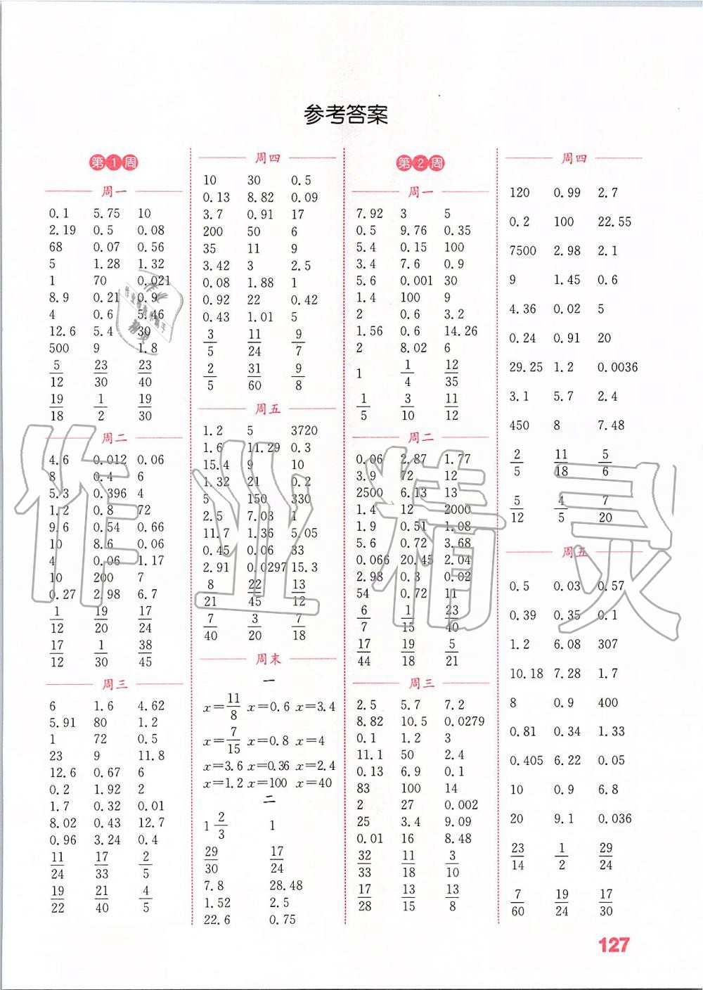 2019年通城學典小學數(shù)學計算能手六年級上冊蘇教版江蘇專用 第1頁