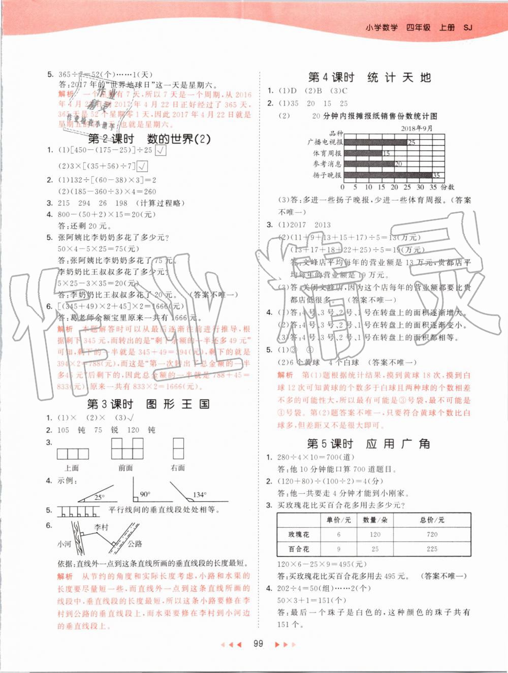 2019年53天天練小學數(shù)學四年級上冊蘇教版 第15頁