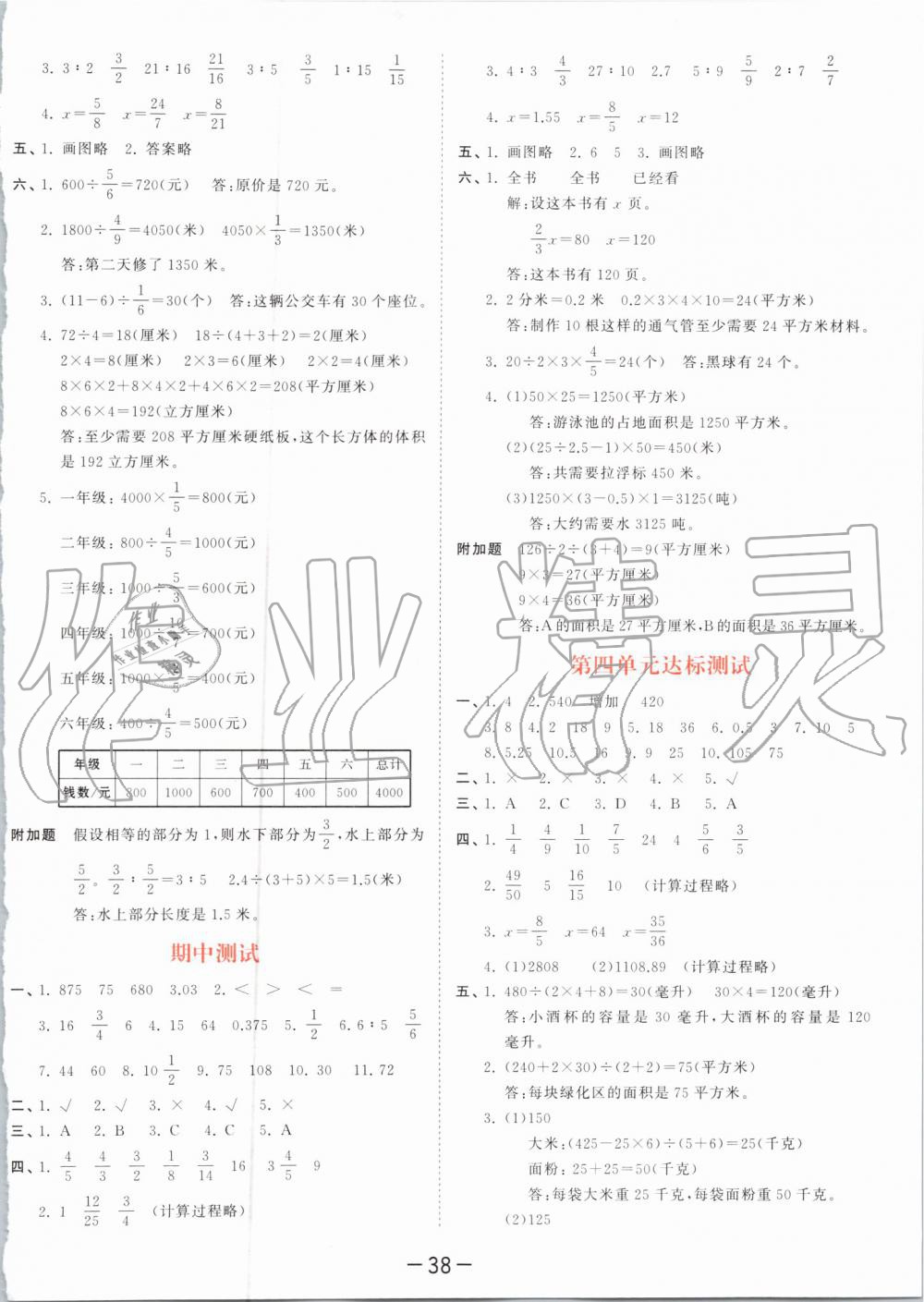 2019年53天天练小学数学六年级上册苏教版 第26页