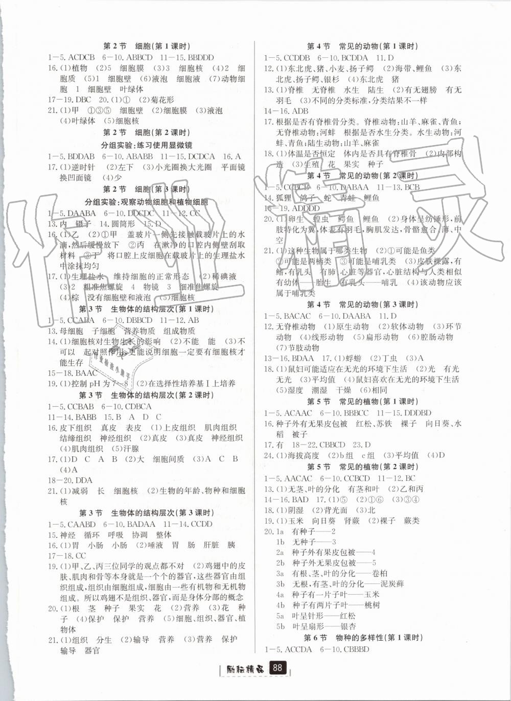 2019年勵(lì)耘書業(yè)勵(lì)耘新同步七年級(jí)科學(xué)上冊(cè)浙教版 第2頁(yè)