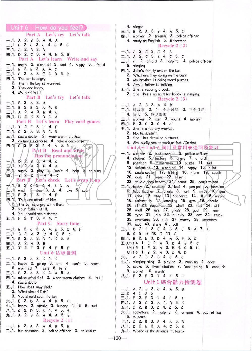 2019年陽光同學課時優(yōu)化作業(yè)六年級英語上冊人教PEP版 第4頁