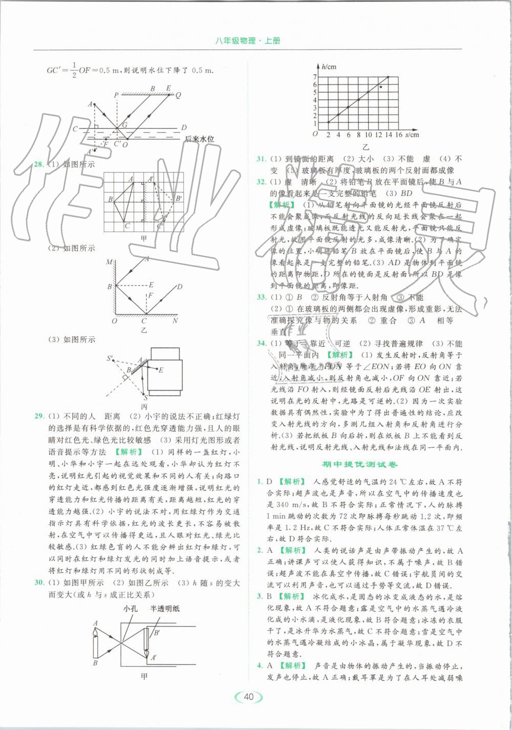 2019年亮点给力提优课时作业本八年级物理上册苏科版 第40页