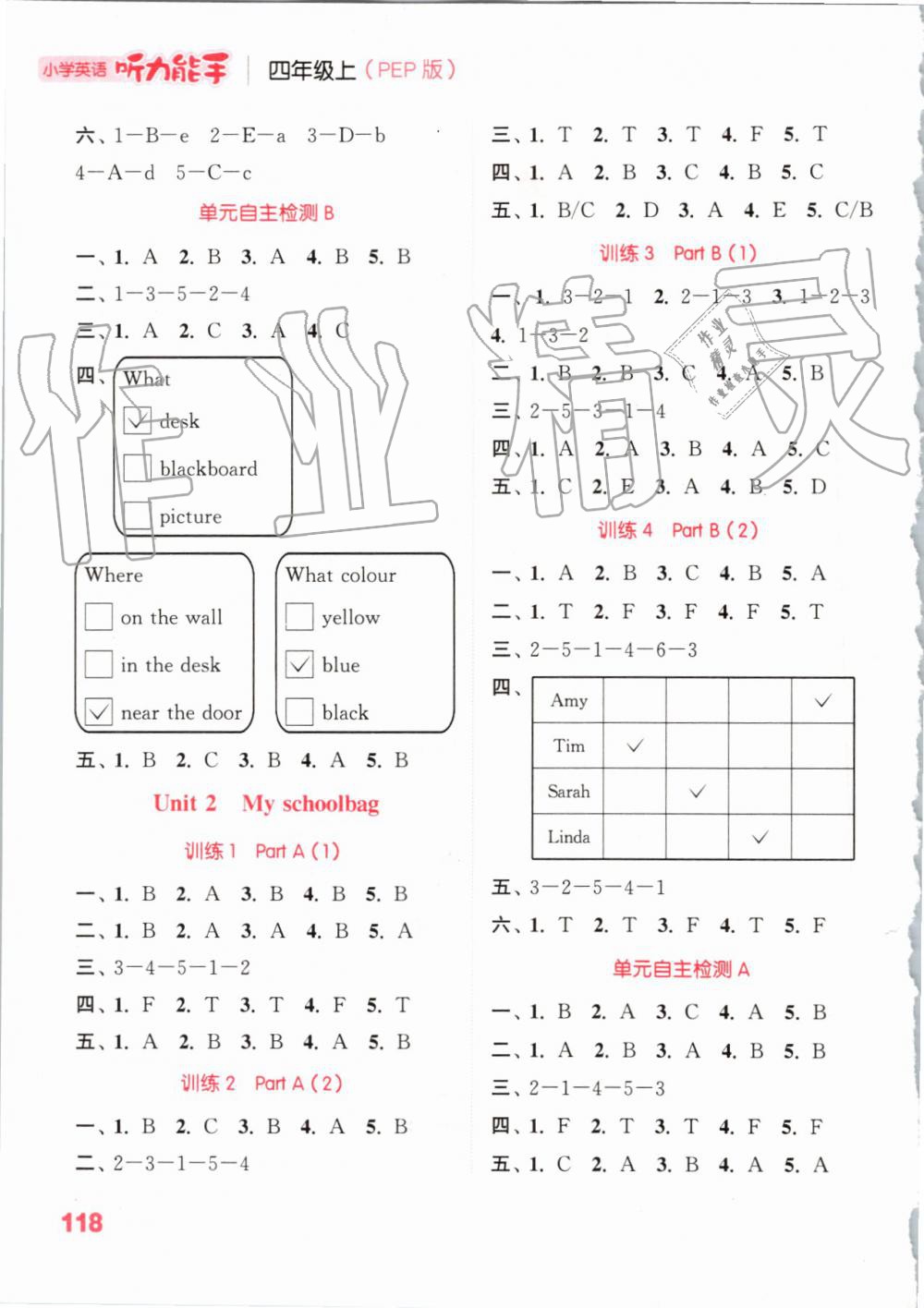 2019年通城学典小学英语听力能手四年级上册人教PEP版 第2页