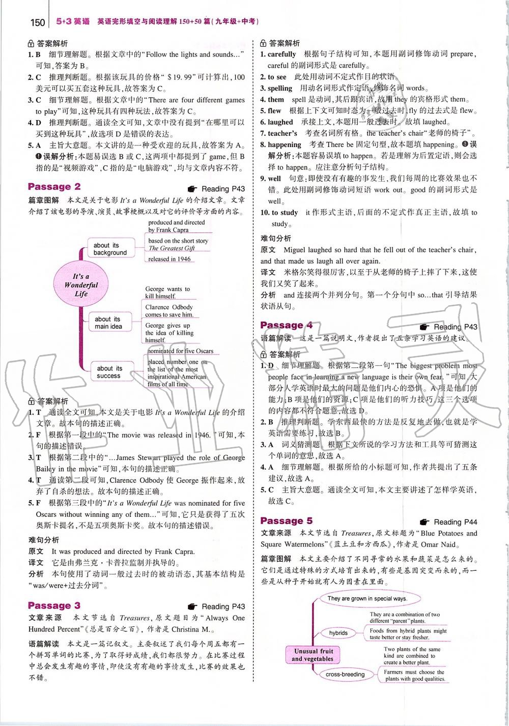 2019年53English英語(yǔ)完型填空與閱讀理解九年級(jí)加中考 第8頁(yè)