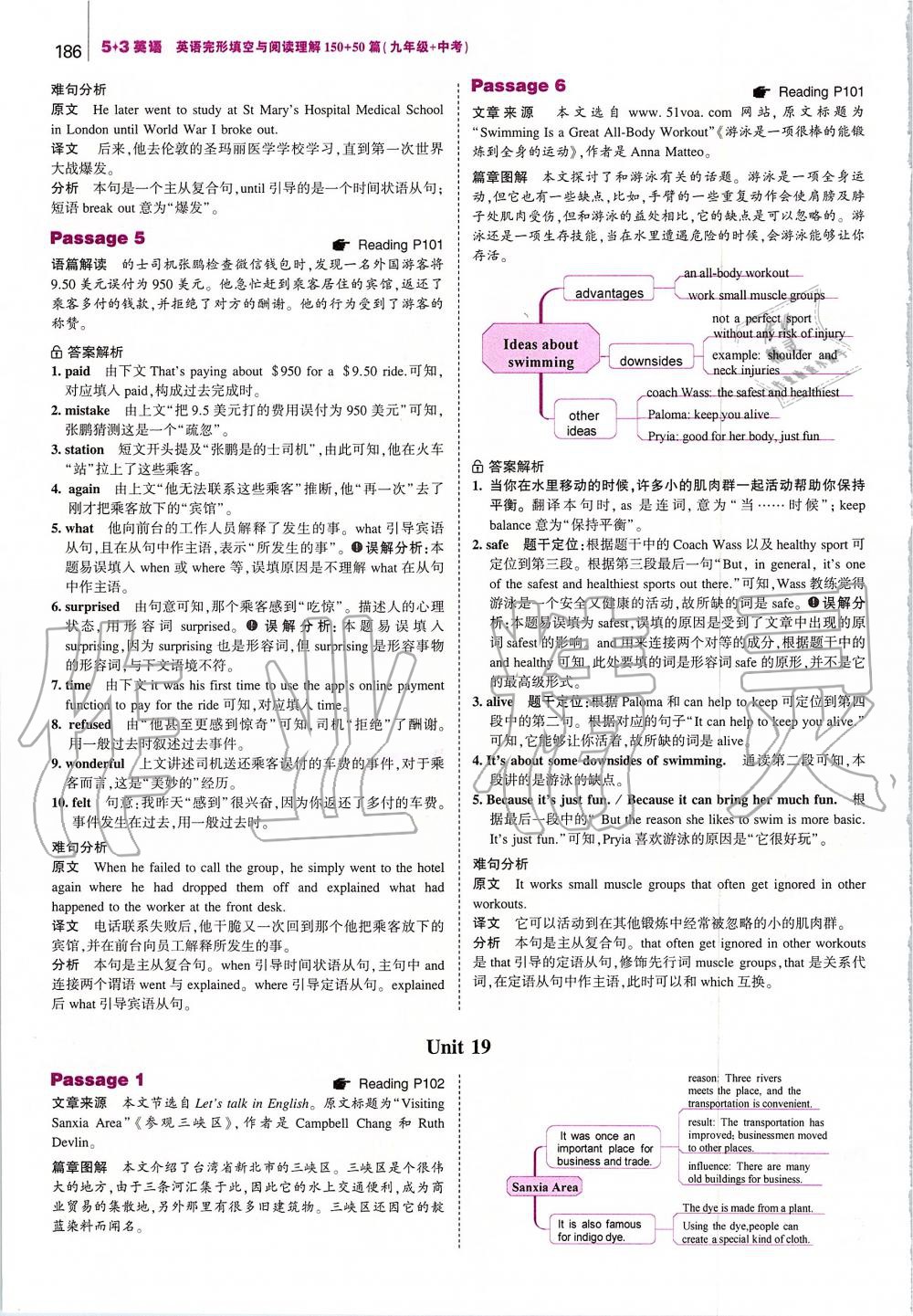 2019年53English英語完型填空與閱讀理解九年級(jí)加中考 第44頁