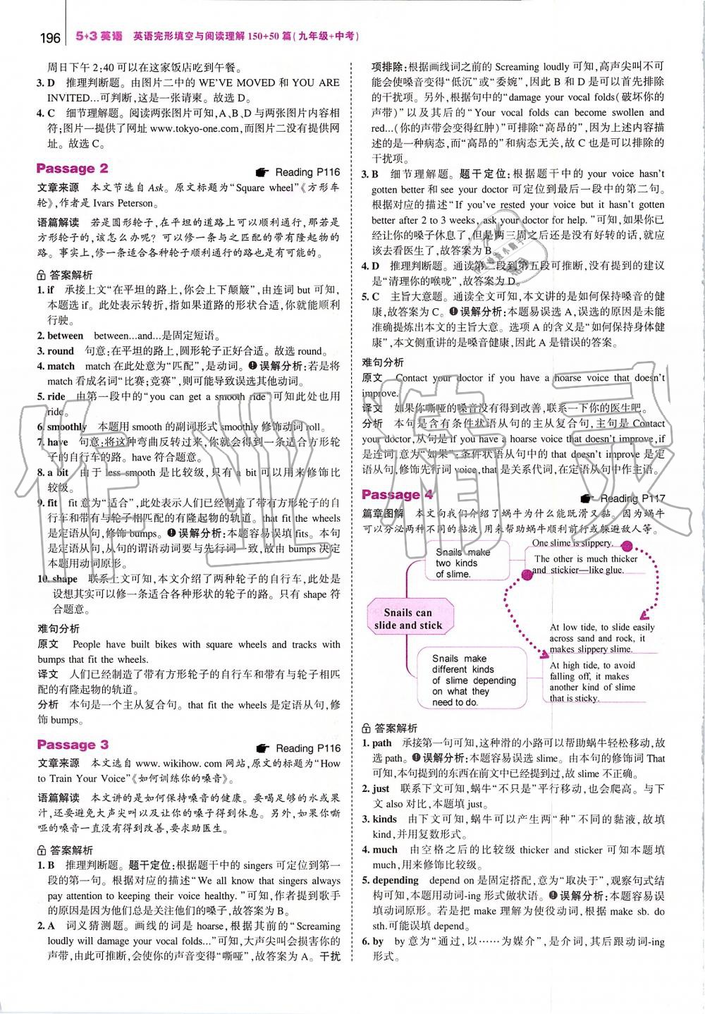 2019年53English英語(yǔ)完型填空與閱讀理解九年級(jí)加中考 第54頁(yè)