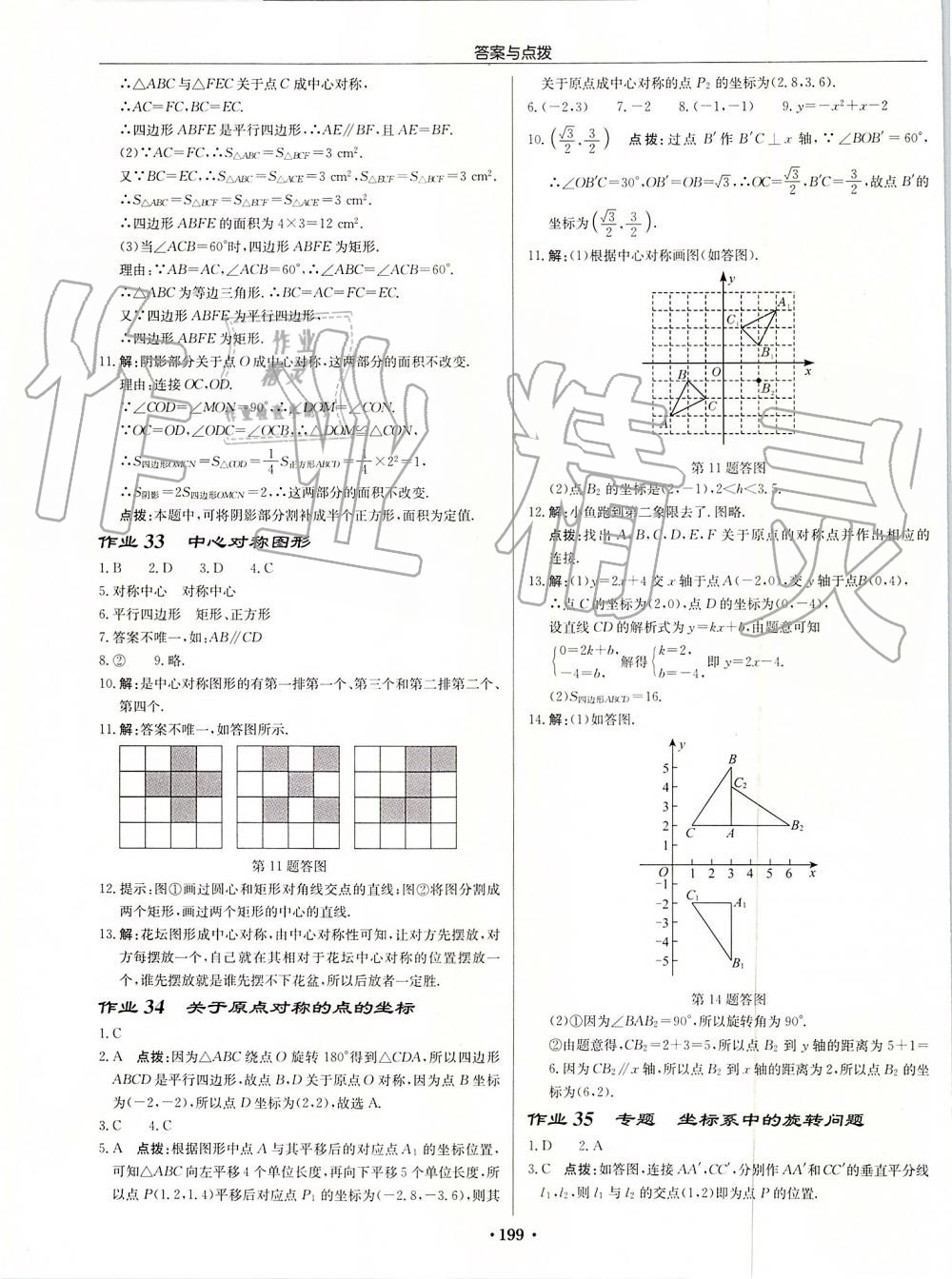 2019年啟東中學(xué)作業(yè)本九年級數(shù)學(xué)上冊人教版 第19頁