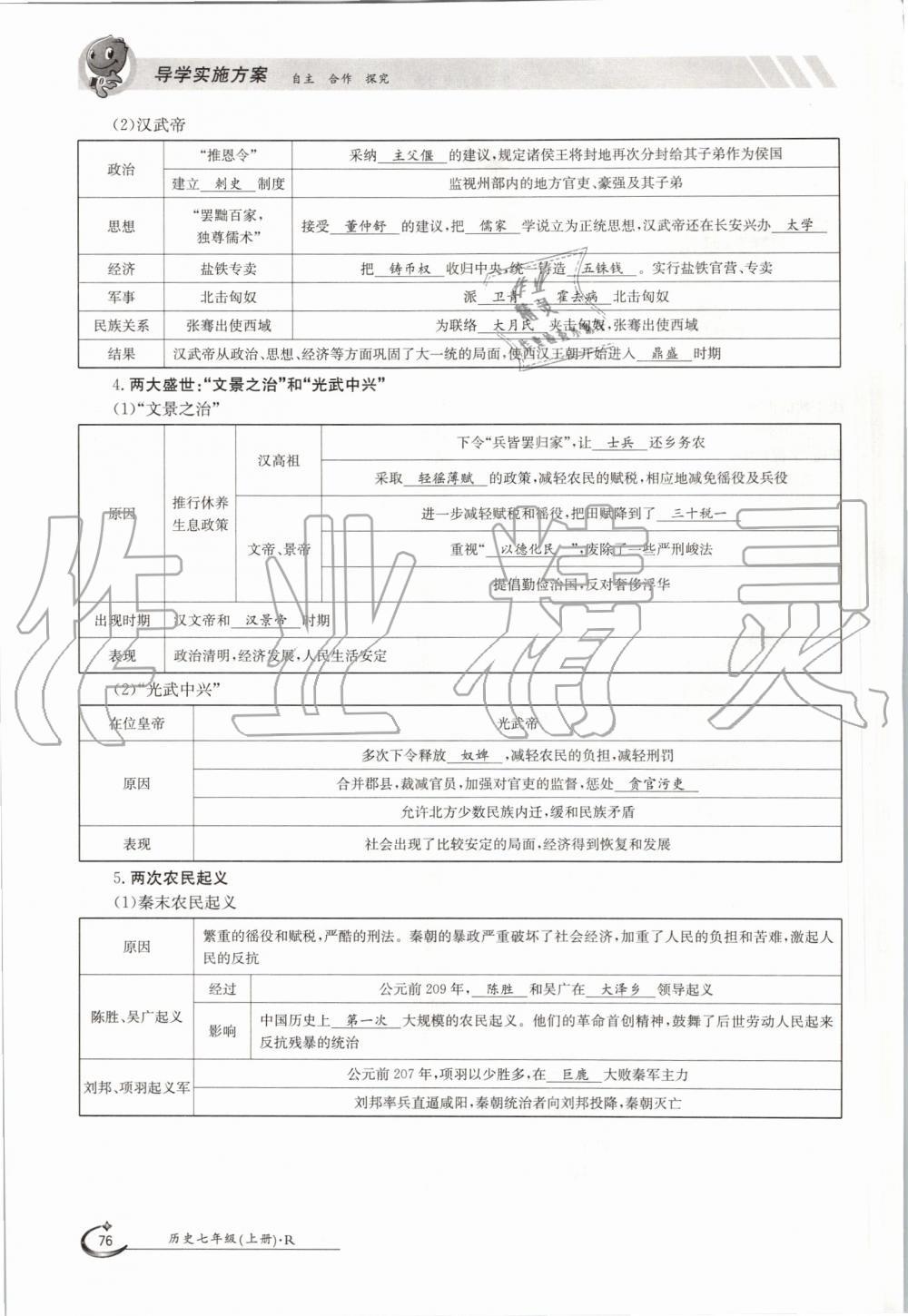 2019年金太陽導(dǎo)學(xué)案七年級歷史上冊人教版 第76頁