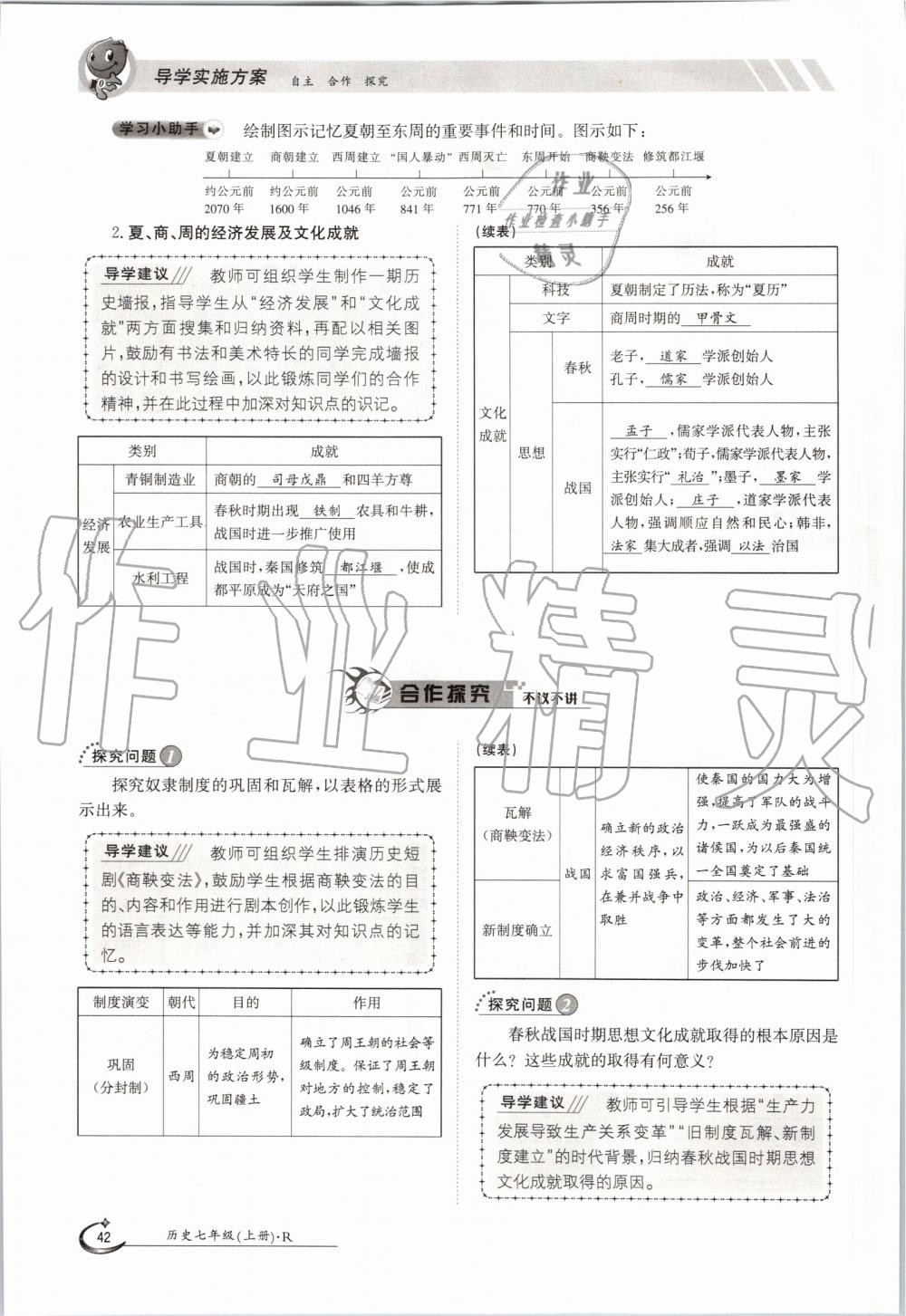 2019年金太陽導學案七年級歷史上冊人教版 第42頁