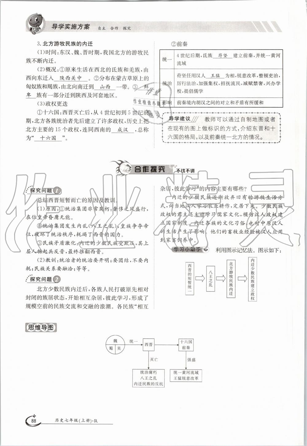 2019年金太陽導(dǎo)學(xué)案七年級(jí)歷史上冊(cè)人教版 第88頁