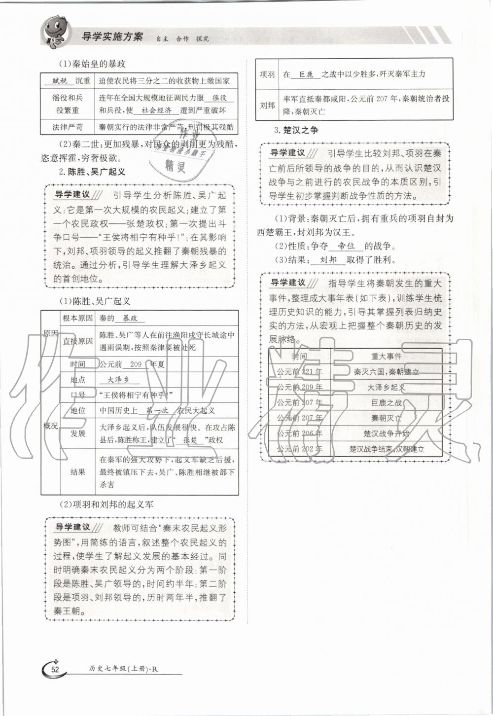 2019年金太陽導(dǎo)學(xué)案七年級(jí)歷史上冊人教版 第52頁