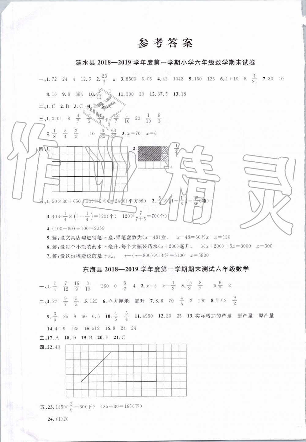 2019年陽光同學(xué)課時優(yōu)化作業(yè)六年級數(shù)學(xué)上冊蘇教版 第11頁