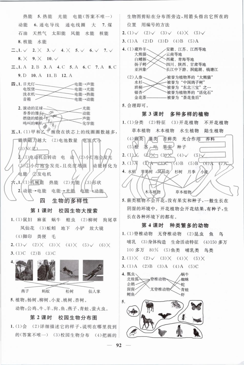 2019年陽光同學課時優(yōu)化作業(yè)六年級科學上冊教科版 第6頁