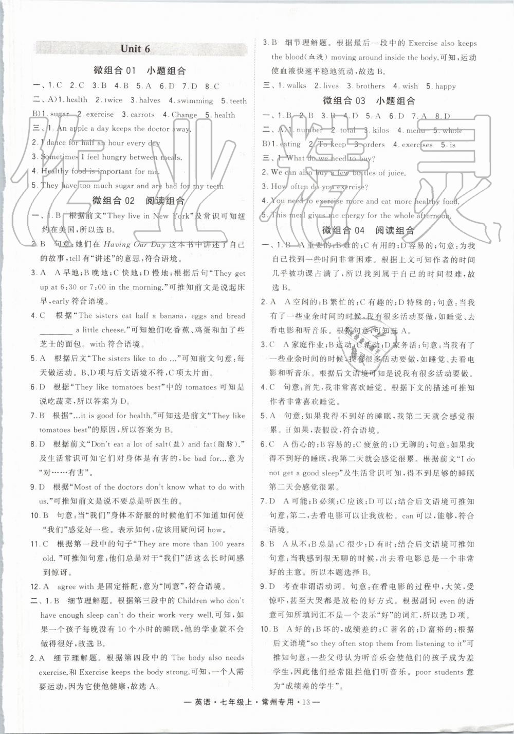 2019年经纶学典学霸组合训练七年级英语上册译林版常州专用 第13页