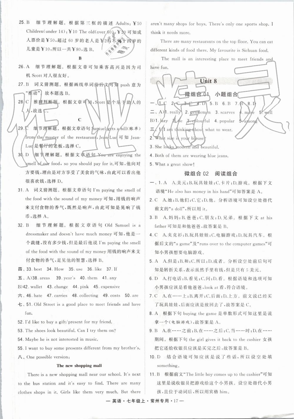 2019年經(jīng)綸學(xué)典學(xué)霸組合訓(xùn)練七年級英語上冊譯林版常州專用 第17頁