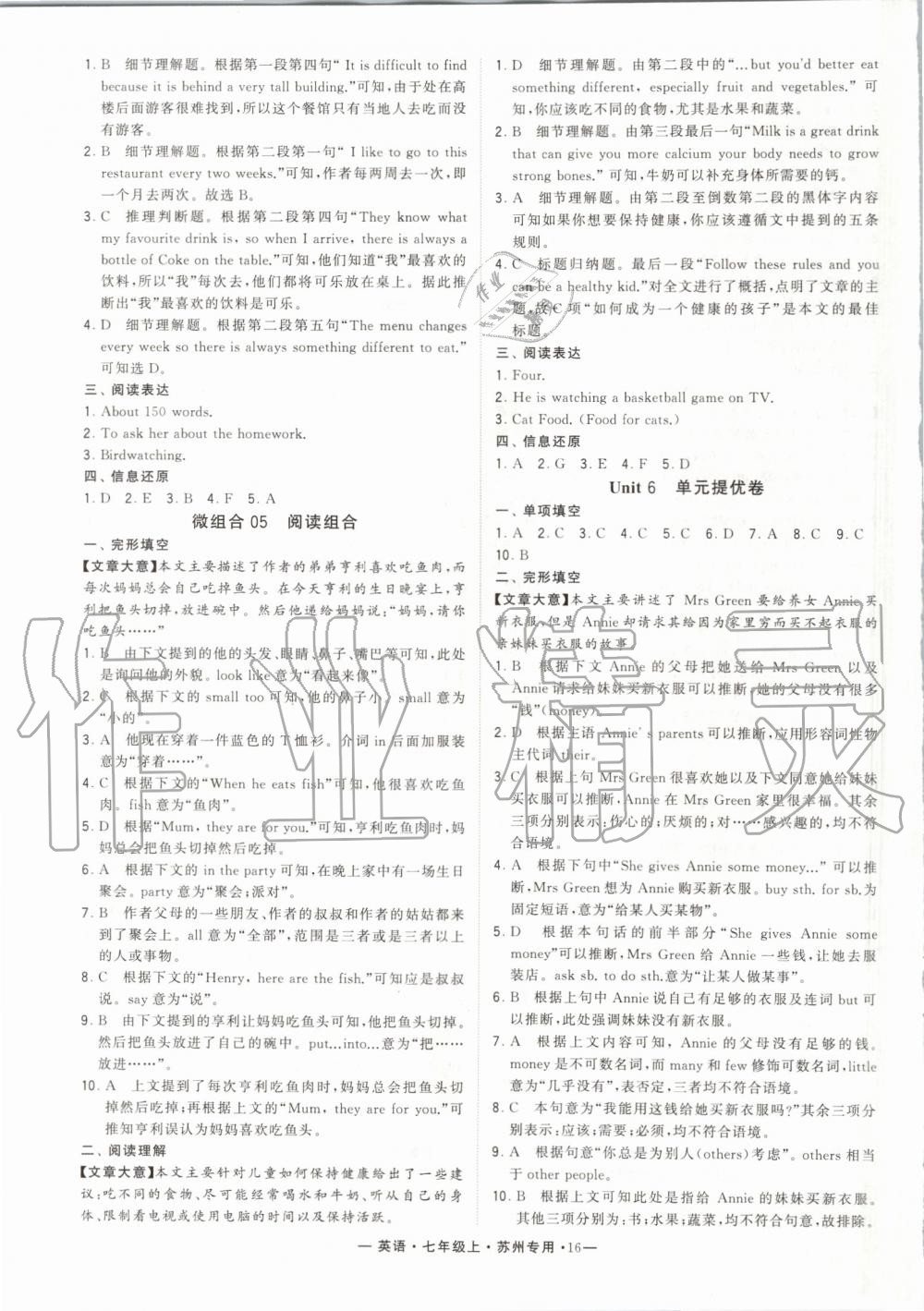 2019年經(jīng)綸學(xué)典學(xué)霸組合訓(xùn)練七年級英語上冊譯林版蘇州專用 第16頁