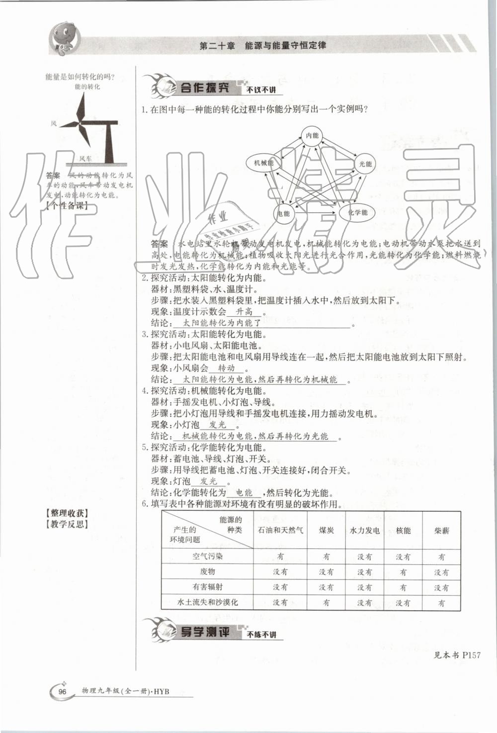 2019年金太陽(yáng)導(dǎo)學(xué)案九年級(jí)物理全一冊(cè)滬粵版 第96頁(yè)