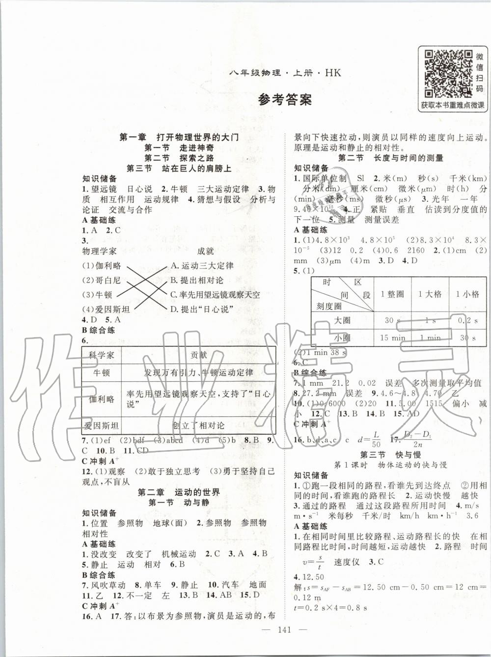 2019年名師學(xué)案八年級(jí)物理上冊(cè)滬科版 第1頁(yè)