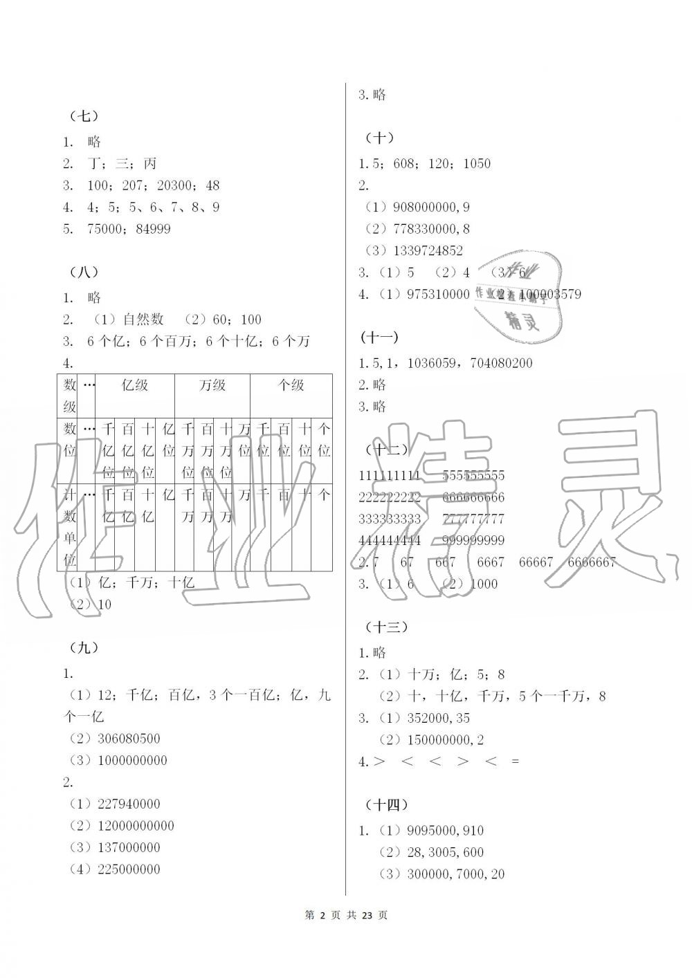 2019年數(shù)學作業(yè)本四年級上冊人教版浙江教育出版社 第2頁