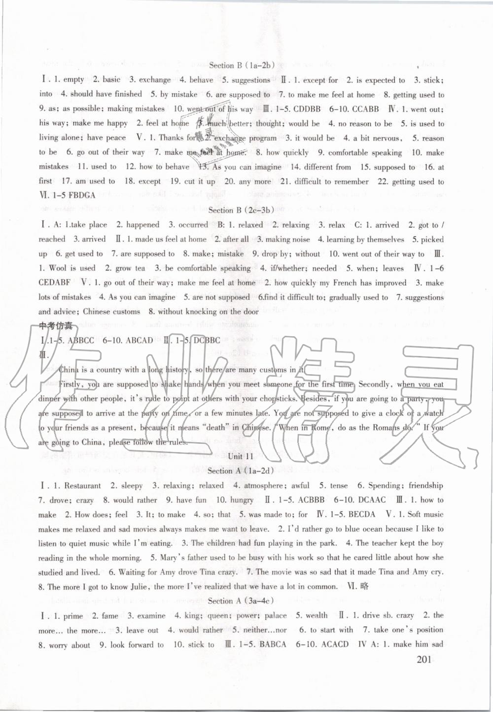 2019年英語配套綜合練習(xí)九年級(jí)全一冊(cè)人教版北京師范大學(xué)出版社 第11頁