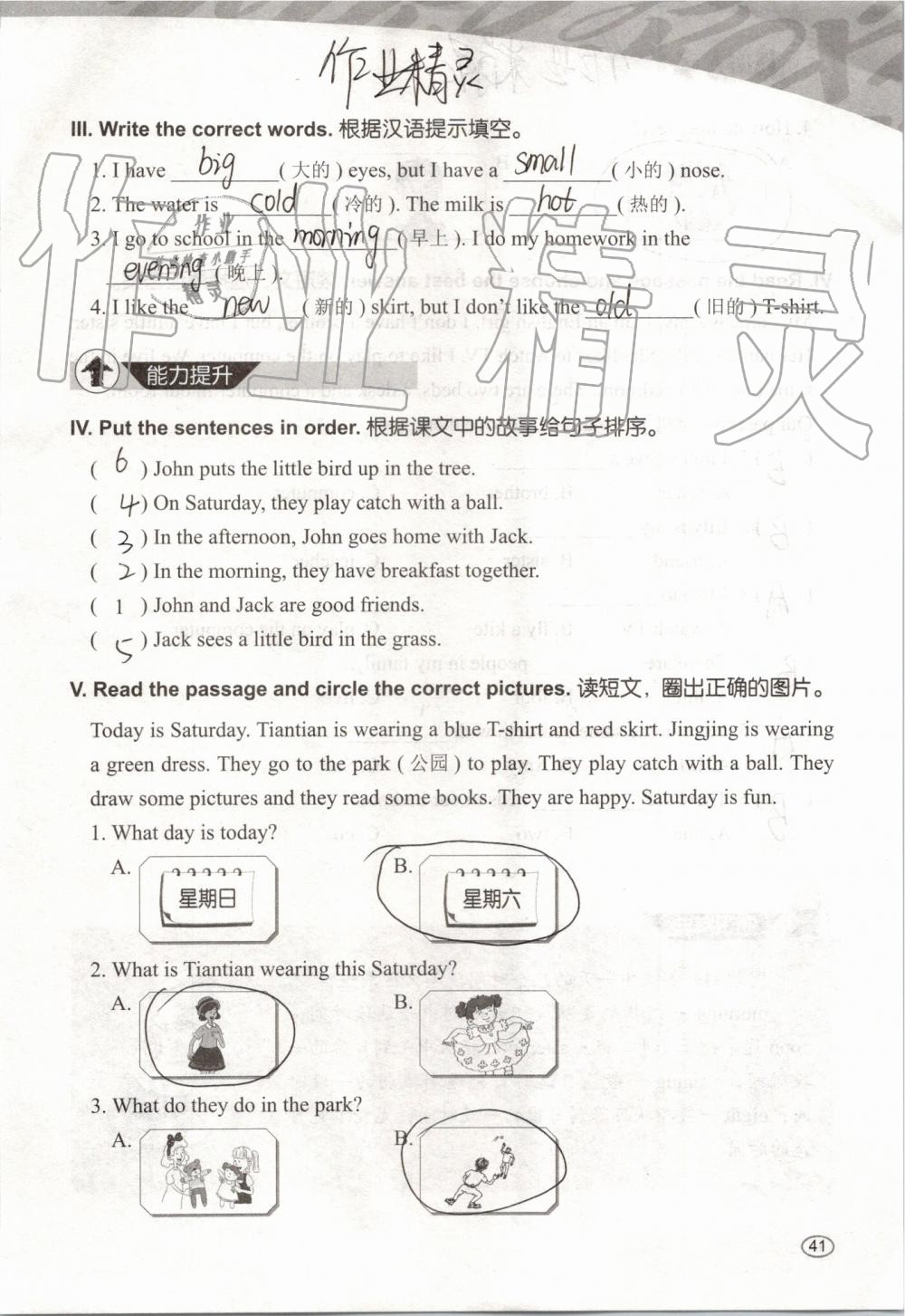 2019年基本功训练四年级英语上册冀教版三起 第41页