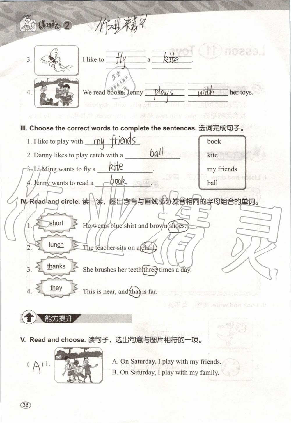 2019年基本功训练四年级英语上册冀教版三起 第38页