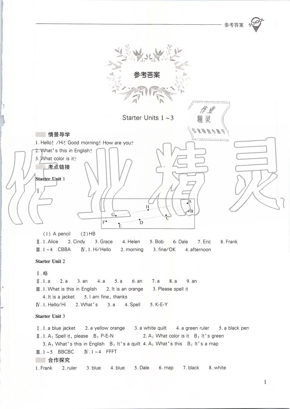 2019年新課程問題解決導(dǎo)學(xué)方案七年級(jí)英語上冊(cè)人教版 第1頁