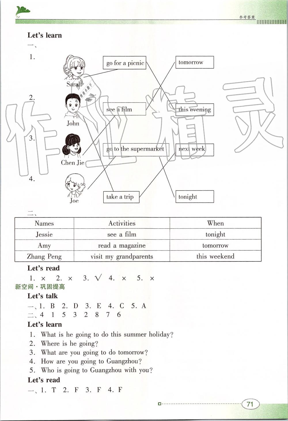 2019年南方新課堂金牌學(xué)案六年級英語上冊人教PEP版 第5頁