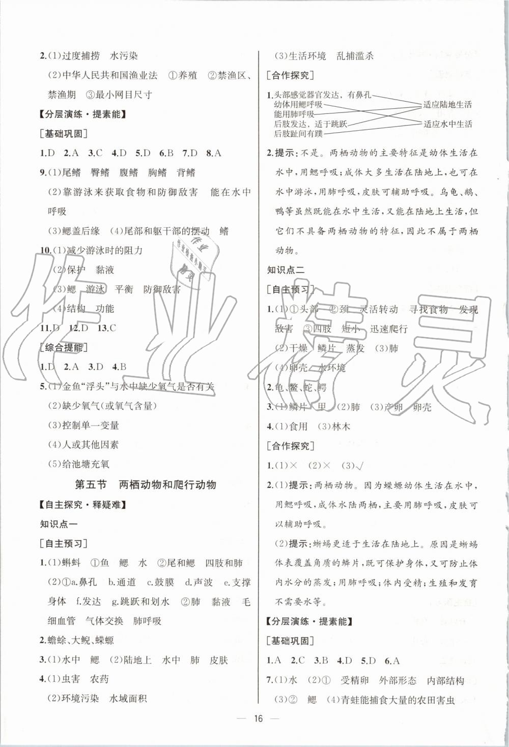 2019年同步學(xué)歷案課時(shí)練八年級(jí)生物學(xué)上冊(cè)人教版河北專版 第4頁(yè)